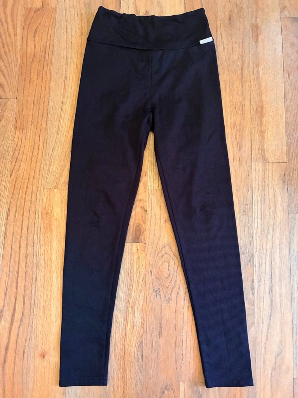 Avalanche Girls Black Ribbed Leggings Large 14/16